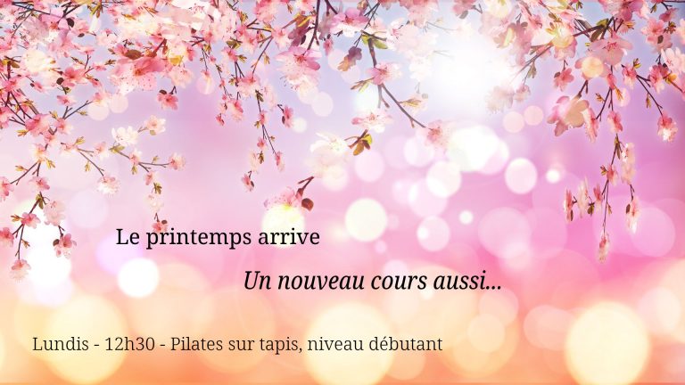 Nouveau cours Pilates sur tapis – Lundi 12h30